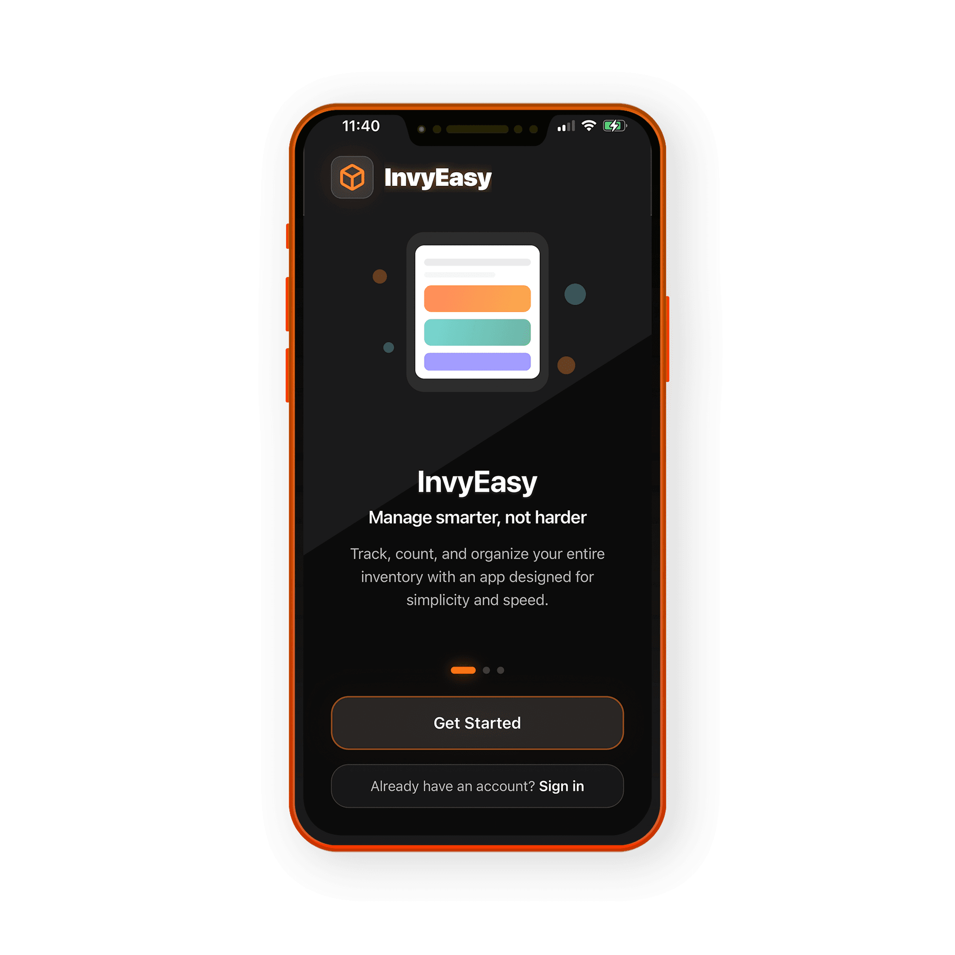 InvyEasy Mobile App Interface
